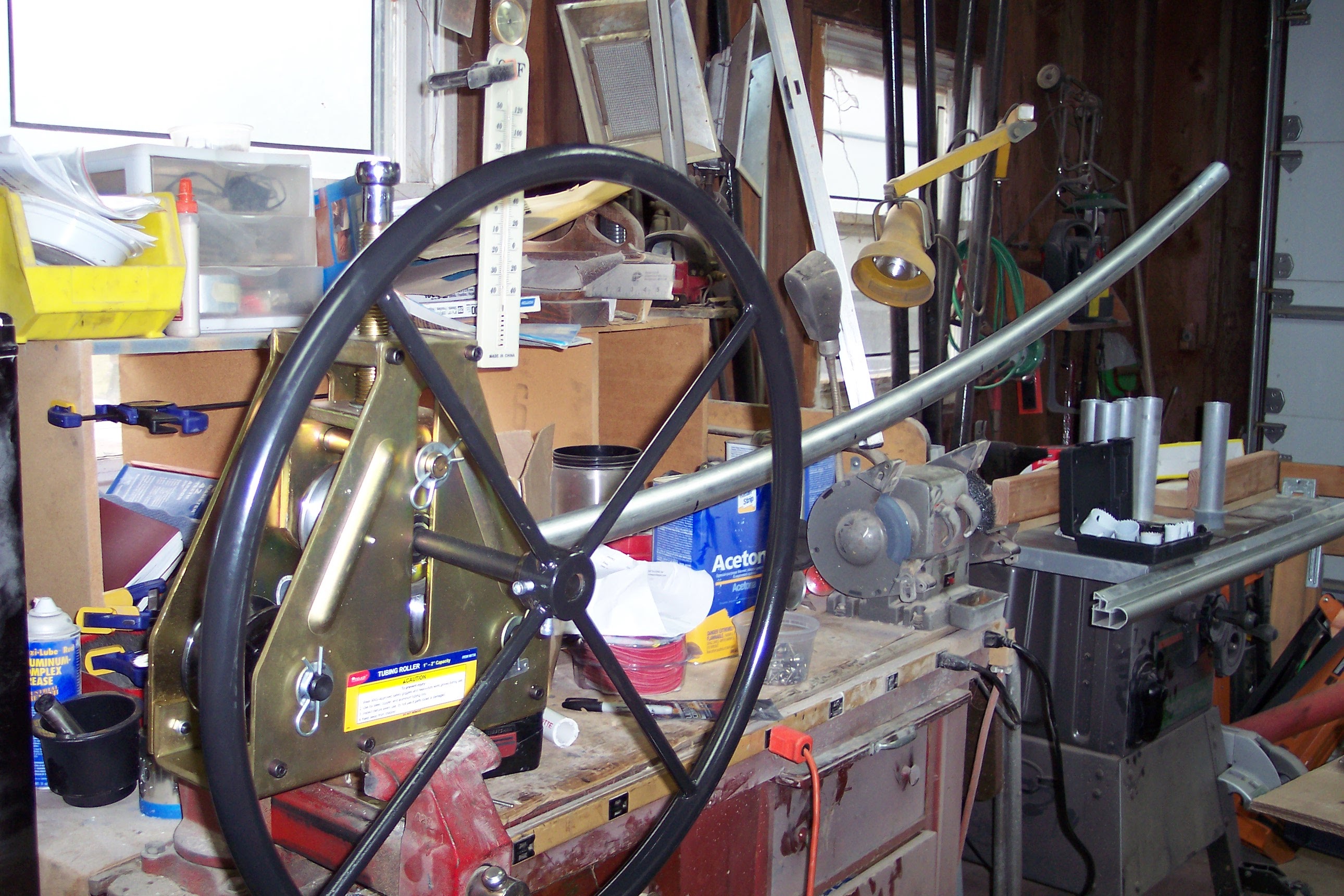 Steering wheel being built and assembled