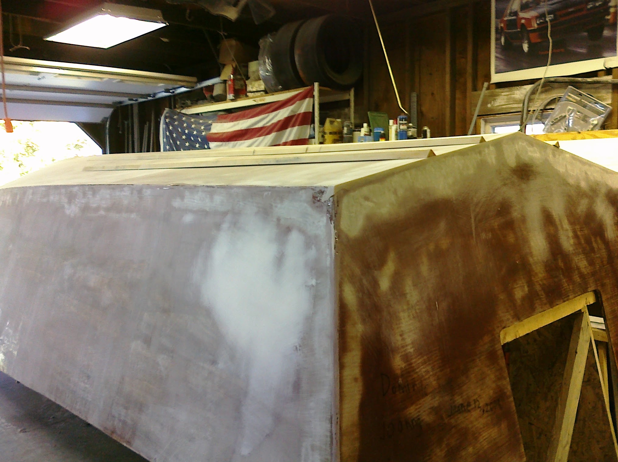 Hull panels with epoxy starting