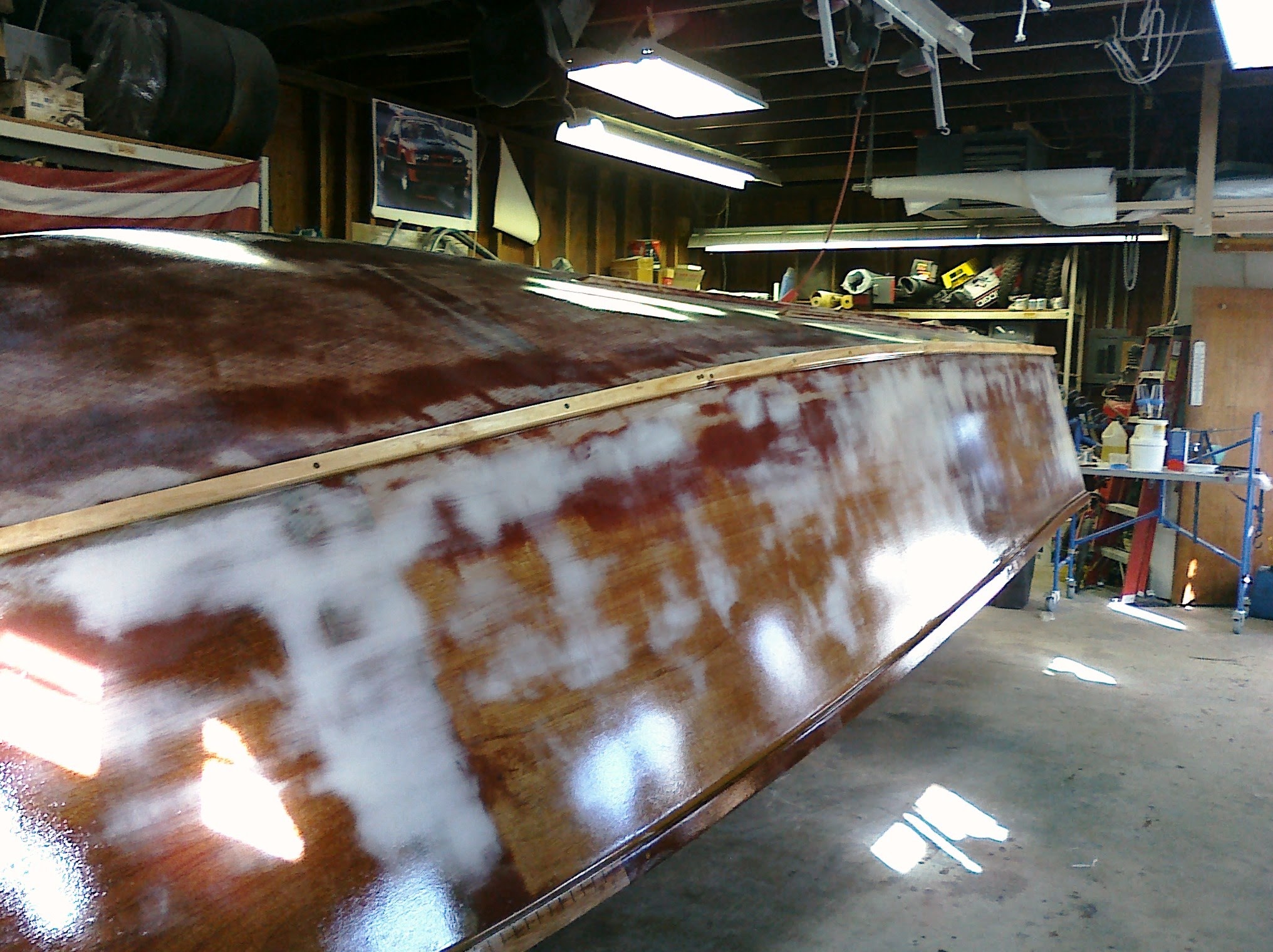 Epoxy coats building up on hull