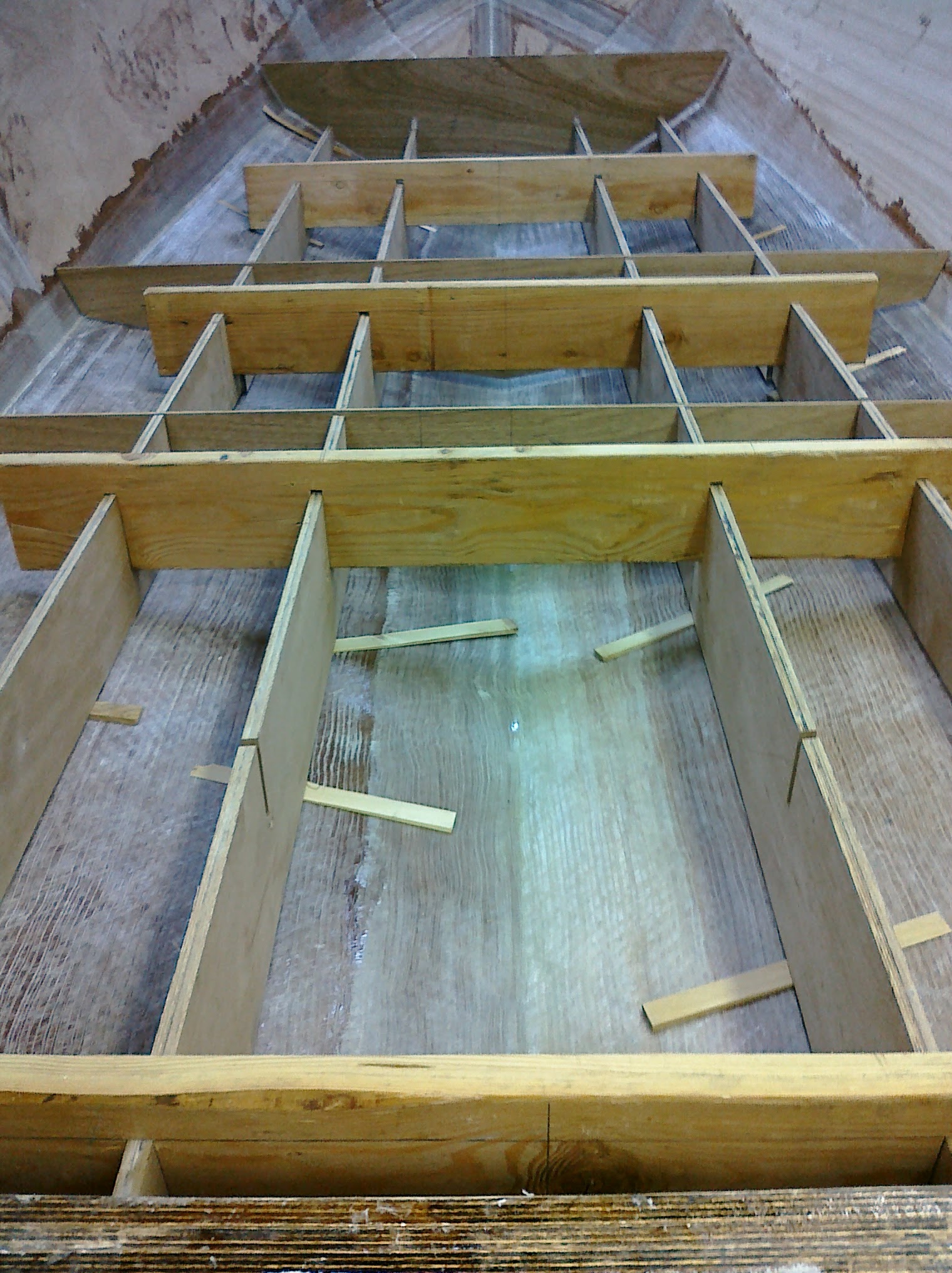 Interior framing with stringers and frames