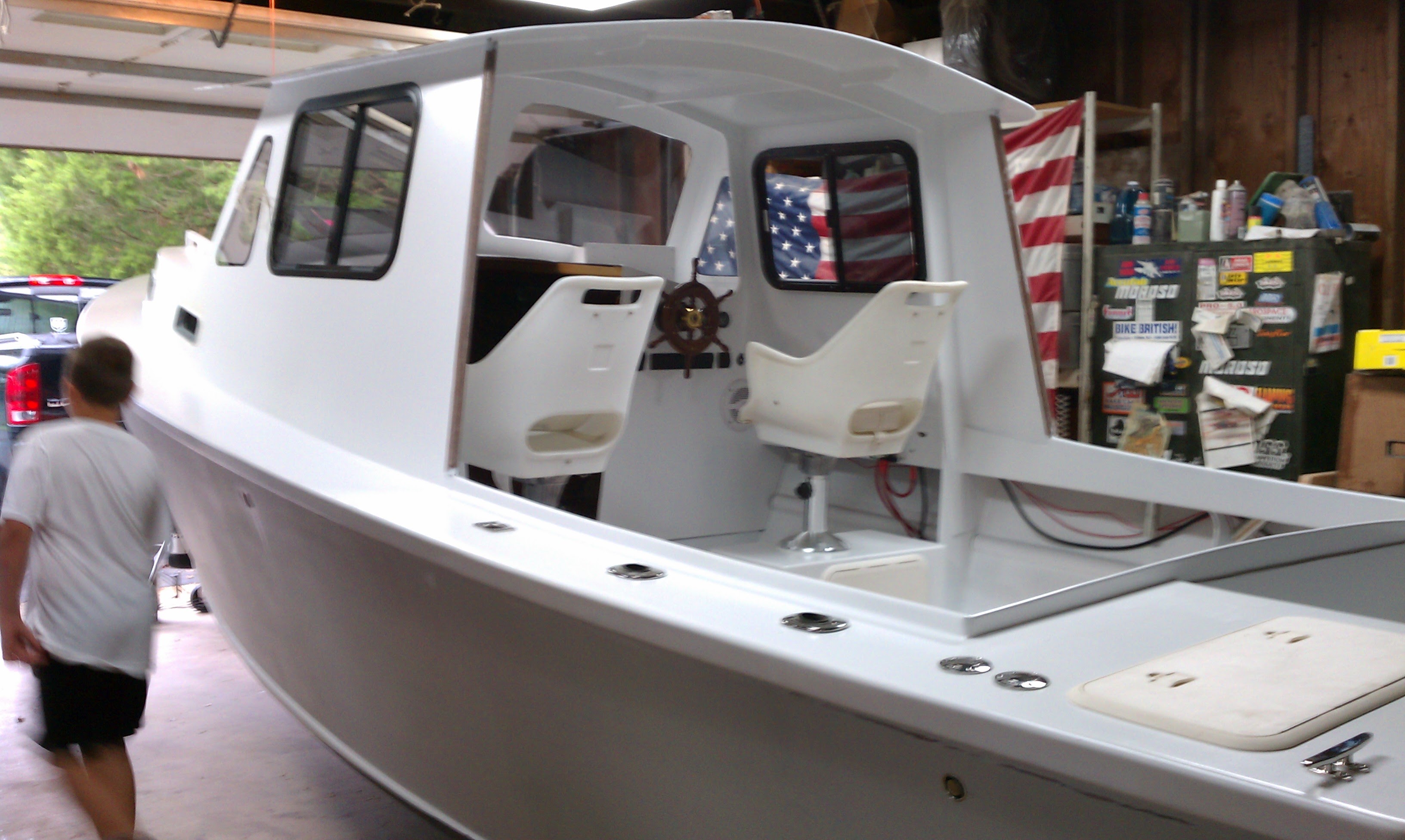 Interior nearly complete with seats and steering wheel