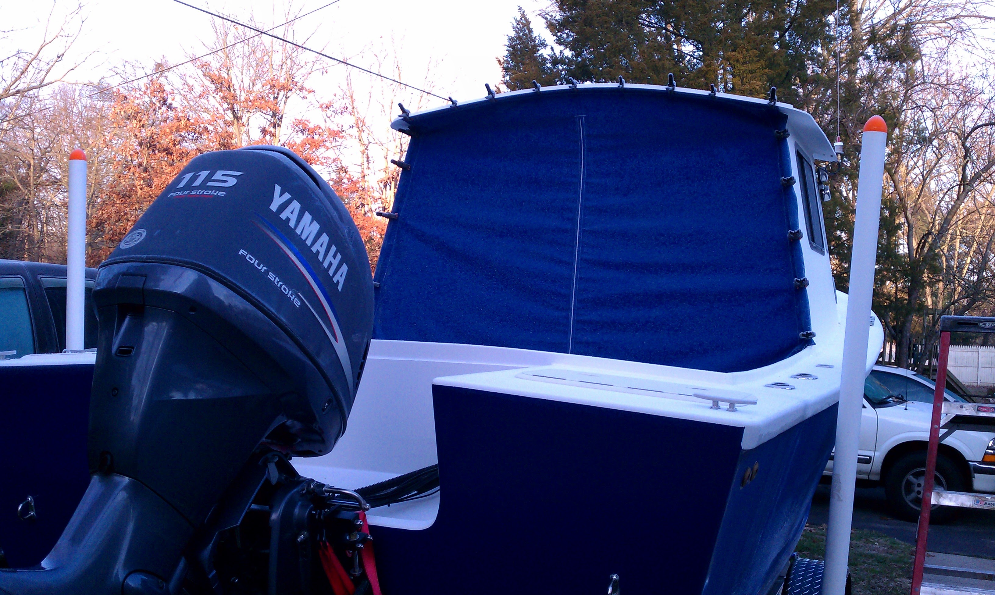 Yamaha 115 four-stroke on the finished boat