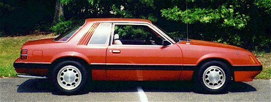 1985 Mustang LX street car, side view