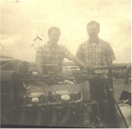 Lane Palmer Sr. working over an engine at the track